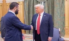 اولین ویدئو از دیدار ترامپ و الجولانی در ریاض