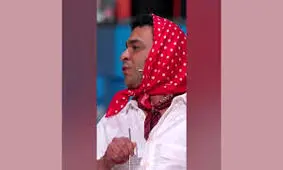 بازیگر مرد تلویزیون با روسری به یک برنامه آمد/ ویدئو