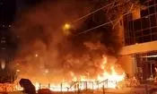آتش‌سوزی گسترده در چند مغازه تجاری بابل؛ ۳۵ آتش‌نشان به محل حادثه اعزام شدند/ فیلم