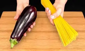 پخت ماکارونی با بادمجان؛ یک غذای متفاوت آلمانی/ ویدئو