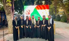 هنرنمایی گروه «میسان» خوزستان در جشنواره فرهنگی ایران در تاجیکستان