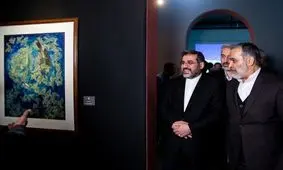 بازدید وزیر فرهنگ از نمایشگاه‌ شانزدهمین جشنواره هنرهای تجسمی فجر/ ویدئو