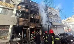 آتش‌سوزی مهیب و گسترده در خیابان امام رضا مشهد/ ویدئو