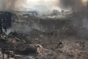 تصویر منتشر شده از گودال محل انفجار در بندر شهید رجایی بندرعباس/ ویدئو