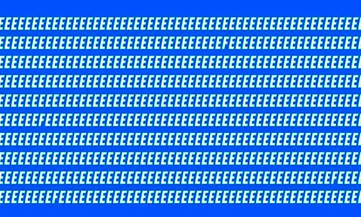 تست بینایی/ 4 حرف F بین حروف E را فقط در 10 ثانیه پیدا کنید