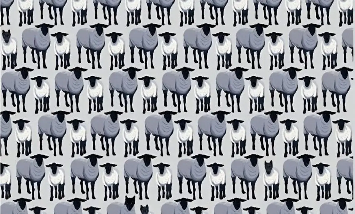 تست بینایی/ گرگ‌هایی که خودشان را به شکل گوسفند درآورده‌اند را در 10 ثانیه پیدا کنید 