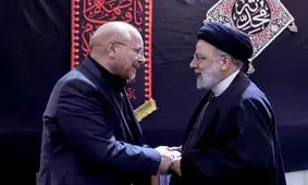 همنشینی قالیباف و رئیسی در مراسم عزاداری شهادت حضرت فاطمه (س) /تصویر