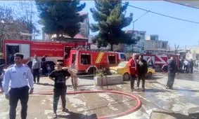 آتش‌سوزی در پمپ بنزین کرمانشاه با تلاش آتش‌نشانان مهار شد