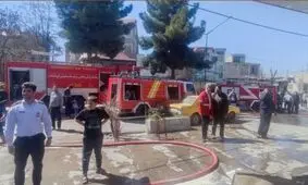 آتش‌سوزی در پمپ بنزین کرمانشاه با تلاش آتش‌نشانان مهار شد