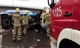 یک فوتی در پی واژگونی خودرو نیسان در اتوبان کرج/ ویدئو