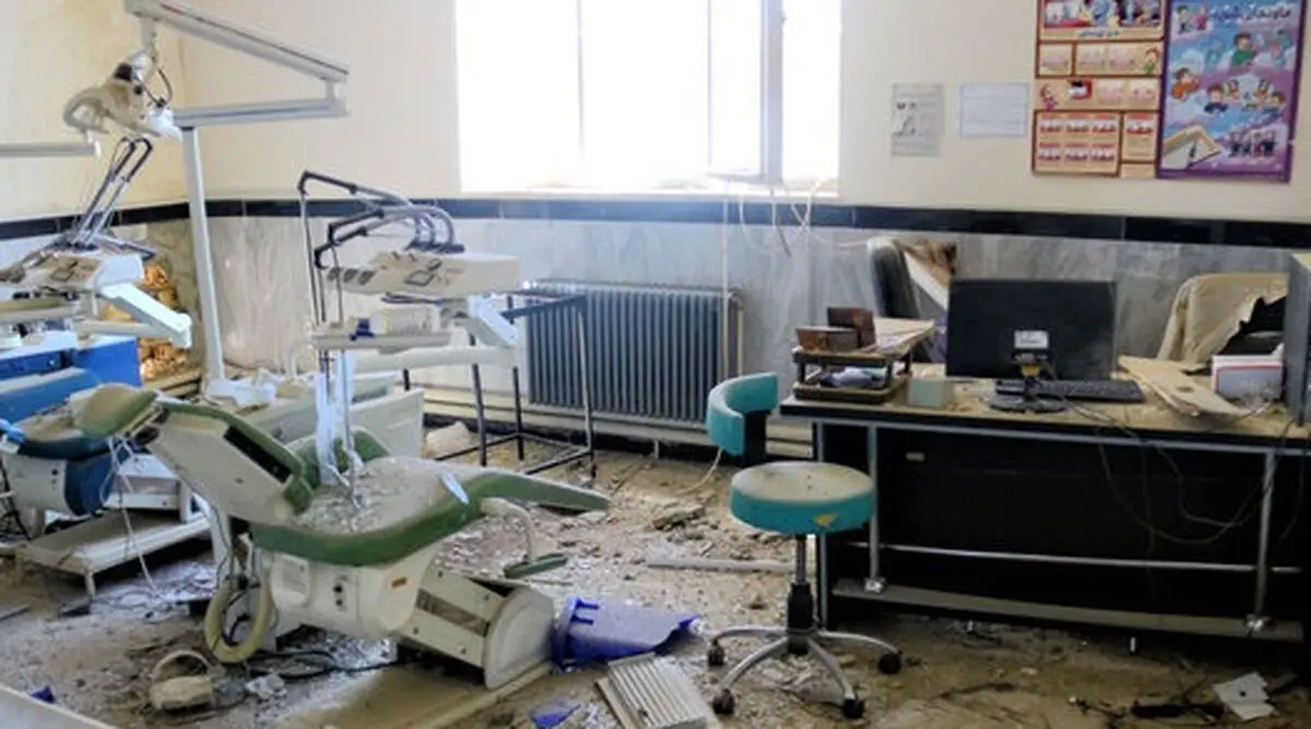 تخریب کامل مرکز جامع سلامت دینور کرمانشاه در تعرض اسرائیل


