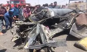 حادثه مرگبار پژو ۴۰۵ در محور سیرجان با ۱۲ سرنشین/ ۶ نفر از سرنشینان فوت شدند/ ویدئو