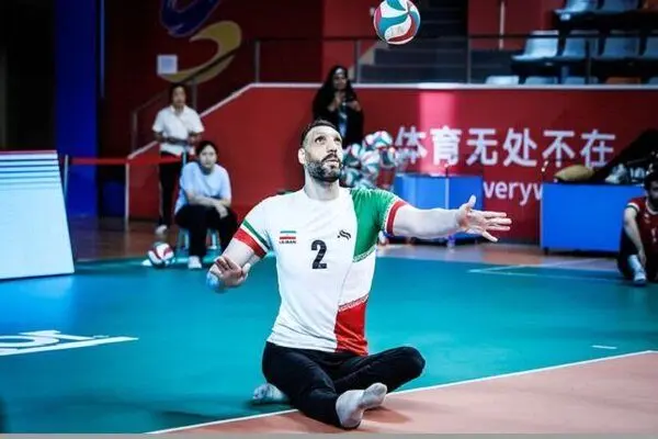 تصاویر دیدنی از مرد ۲۴۷ سانتی‌متری والیبال نشسته ایران درمسابقات جهانی