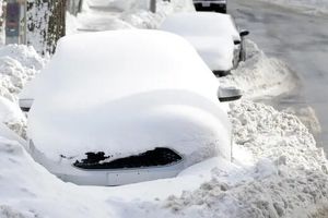 مدفون شدن خودروها زیر برف در کانادا/ ویدئو