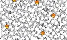 تست بینایی/ روح پنهان شده در میان اسکلت ها را در ۵ ثانیه پیدا کنید؟