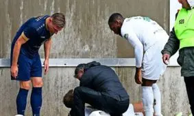 برخورد شدید بازیکن تیم «لایپزیگ» به دیواره تبلیغاتی ورزشگاه/ ویدئو

