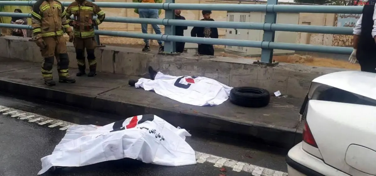 مرگ هولناک 2 مرد تهرانی در صحنه پنچری گرفتن در اتوبان حکیم