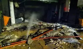 ضایعات بیرونی بیمارستان بعثت سنندج دچار حریق شد