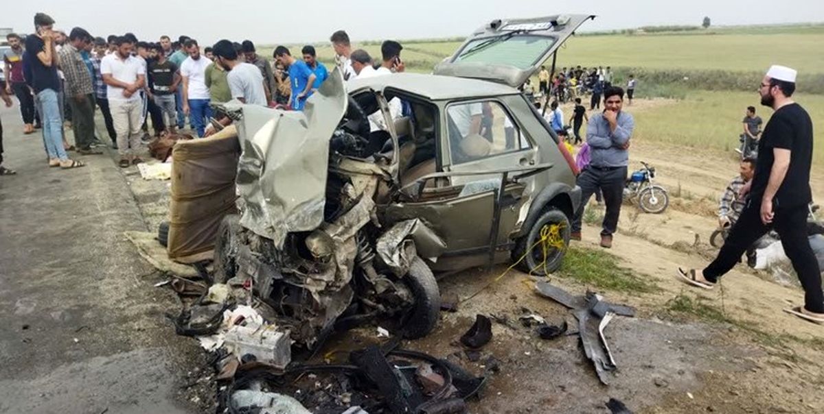 برخورد 3 خودرو با 5 فوتی در جاده آق‌قلا به گنبدکاووس