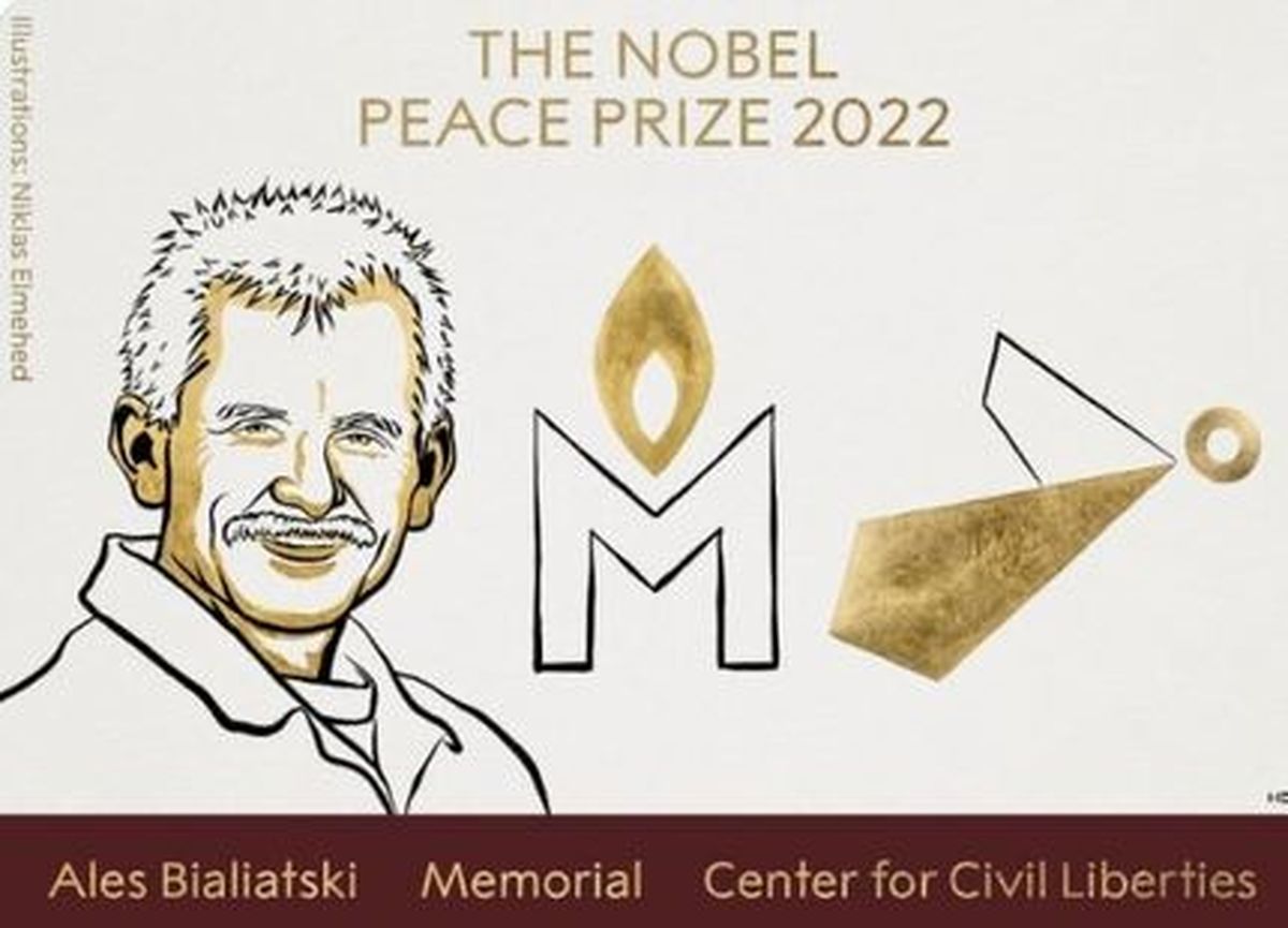 جایزه نوبل صلح ۲۰۲۲ مشترکا به دو گروه روسی و اوکراینی و یک فعال حقوق بشر بلاروسی تعلق گرفت