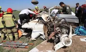 سقوط بالگرد آموزشی در فرودگاه قزوین/ ویدئو