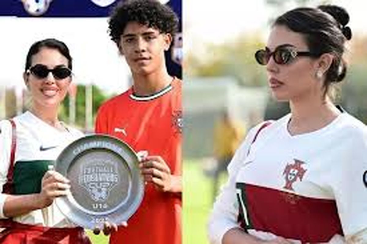  جورجینا رودریگز در کنار رونالدوی جوان پس از قهرمانی پرتغال