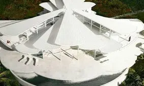 خانه ای که با الهام از پرهای روی هم افتاده پرنده طراحی شده/ تصاویر