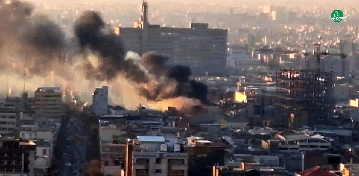 وقوع آتش سوزی حوالی لاله زار تهران 