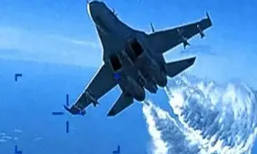 پنتاگون ویدئوی لحظه برخورد جنگنده روسیه با پهپاد آمریکایی را منتشر کرد