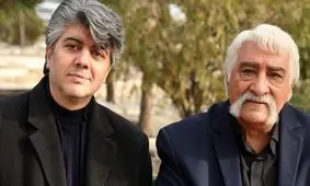 تیپ و چهره «محمود نادری پدر ستایش و مهدی مظفری» در پشت صحنه یک نمایش
