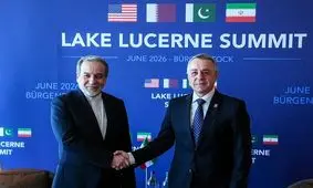 دیدار وزیران خارجه ایران و سوئیس در محل مذاکرات در بورگن‌اشتوک