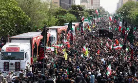 گزارش تصویری از مراسم تشییع شهدای جنگ ایران و اسرائیل در تهران