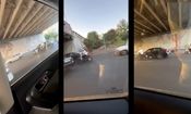 حمله زورگیران موتورسوار به راننده بی ام‌ و/ ویدئو