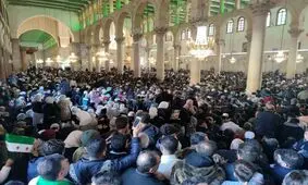 برگزاری اولین نماز جمعه در مسجد اموی پایتخت دمشق پس از سقوط بشار اسد/ تصاویر