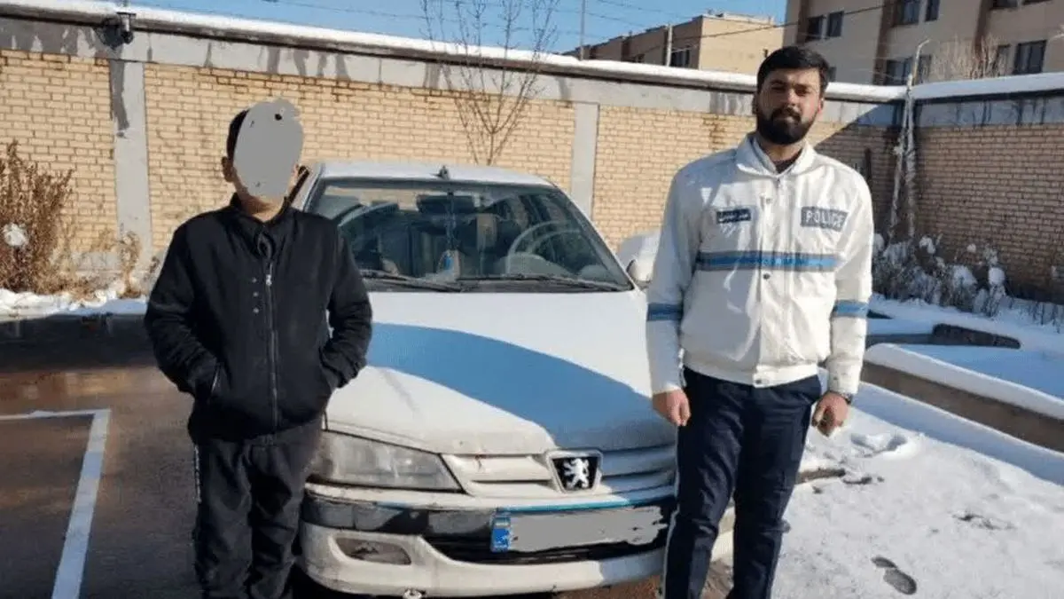 توقیف خودرو سواری با راننده ۱۳ ساله در گلبهار