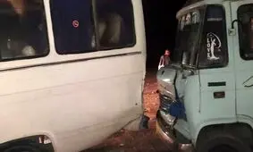 تصادف خونین 2 مینی بوس کارگران معدن در کرمان