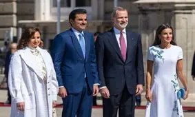 اولین حضور رسمی همسر امیر قطر در سفر به اسپانیا/ عکس
