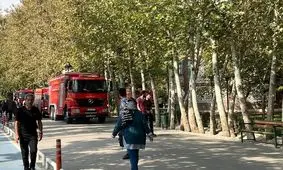 نمازخانه پارک ملت مشهد آتش گرفت