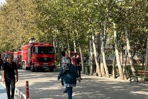 نمازخانه پارک ملت مشهد آتش گرفت