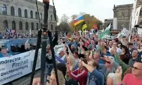 تظاهرات در آمریکا برای اعتراض به تجاوزات اسرائیل به ایران