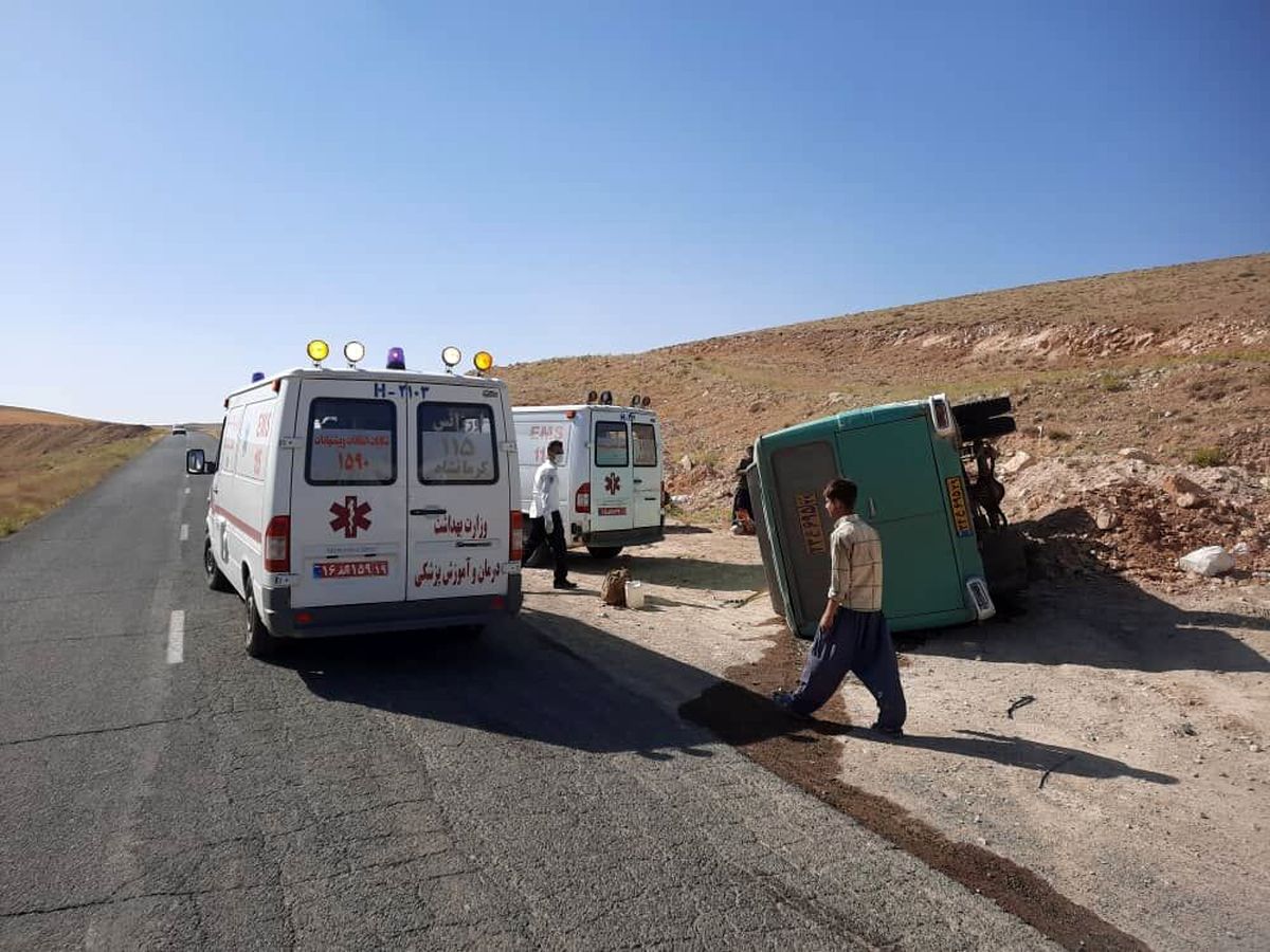 واژگونی خونین مینی بوس در کرمانشاه