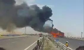 مرگ دلخراش ۶ نفر در آتش‌سوزی دو خودرو