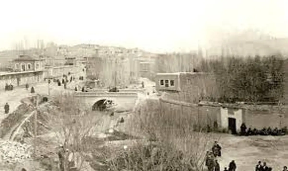 سفر در زمان؛ تصویر رنگی‌شده «سرپل تجریش» در اواخر دوران قاجار 