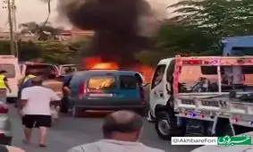 حملۀ پهپادی به یک خودرو در لبنان/ ویدئو