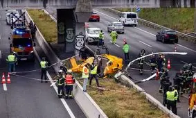 سقوط بالگرد وسط بزرگراهی در «مادرید»

