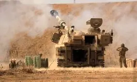 آتش توپخانه ارتش اسرائیل بر سر غزه/ تصاویر