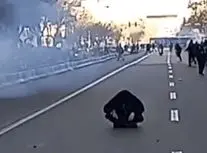 تصاویر دوربین پلیس از ماجرای نمادسازی جدید ضدانقلاب