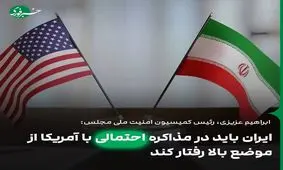 ایران باید در مذاکره با آمریکا از موضع بالا رفتار کند 