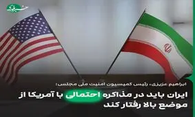 ایران باید در مذاکره با آمریکا از موضع بالا رفتار کند 