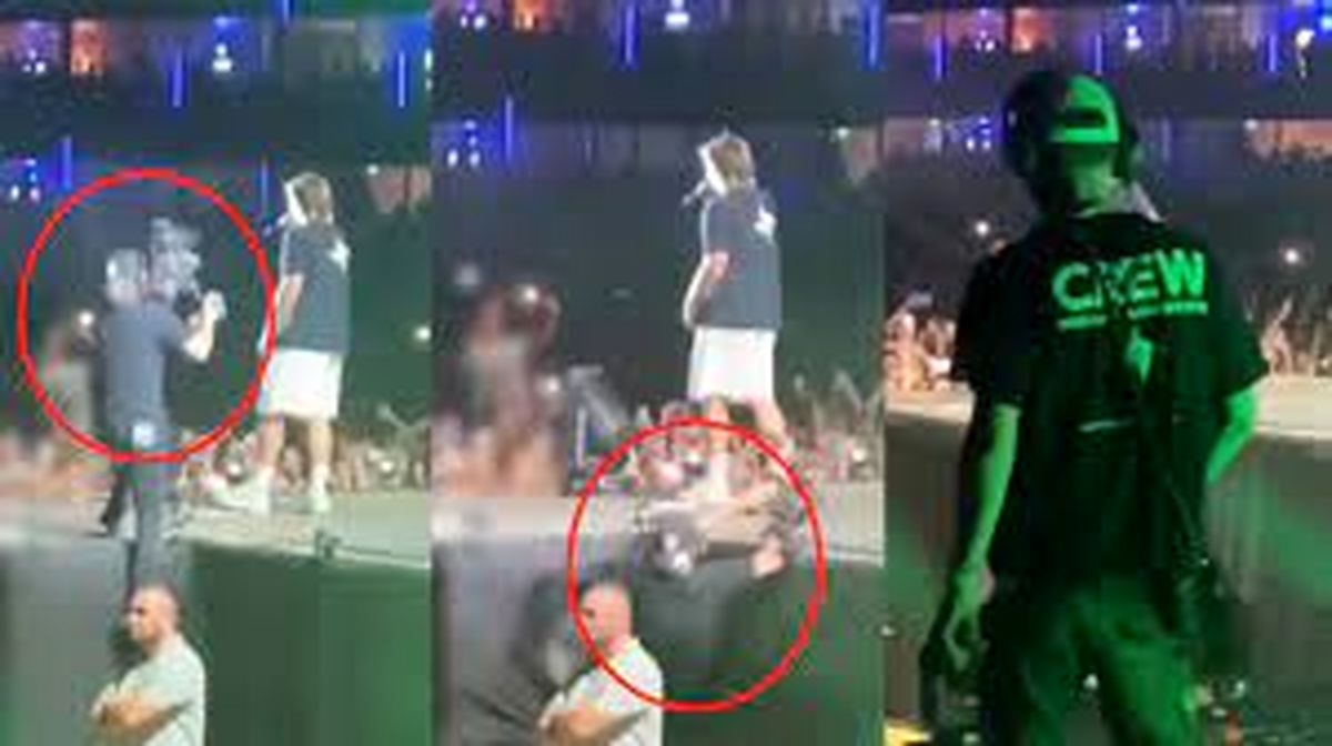 سقوط فیلمبردار از روی صحنه در کنسرت/ ویدئو